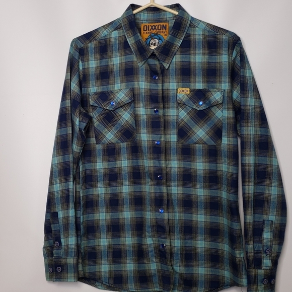 DIXXON The Pende Jo Blue Green Yellow Plaid Shirt Pearl Snap Close Women… - Picture 3 of 16
